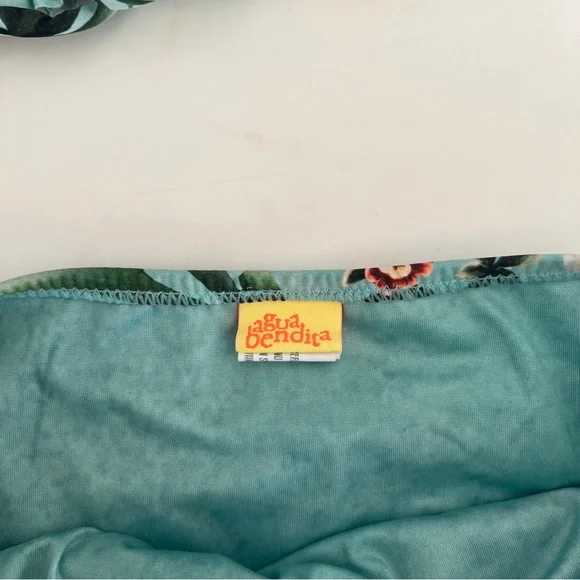 Agua Bendita Kids Bikini in Teal and Red Floral - Picture 4 of 4